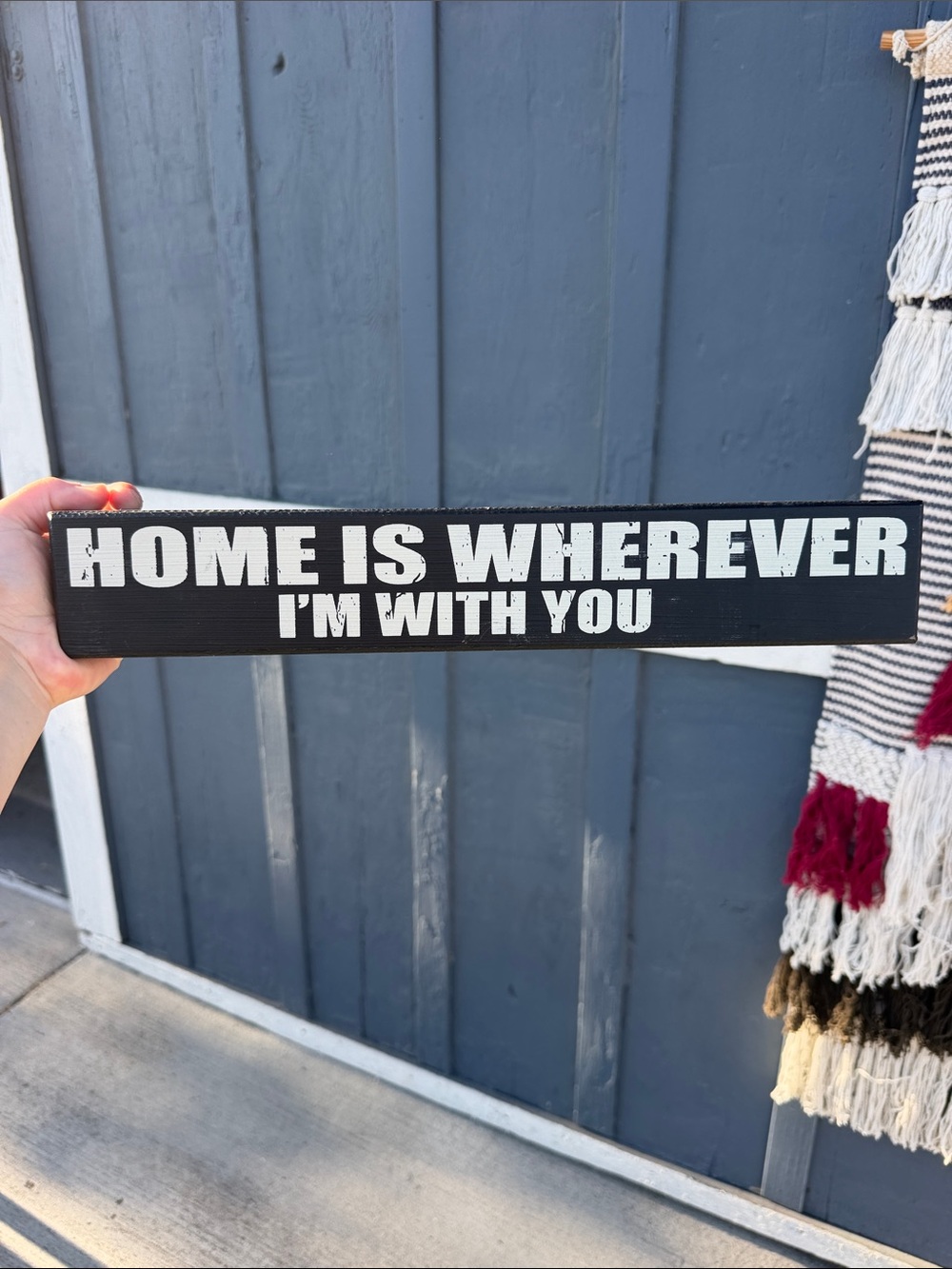 Black "Home Is Wherever I'm With You" Decorative Wall Sign